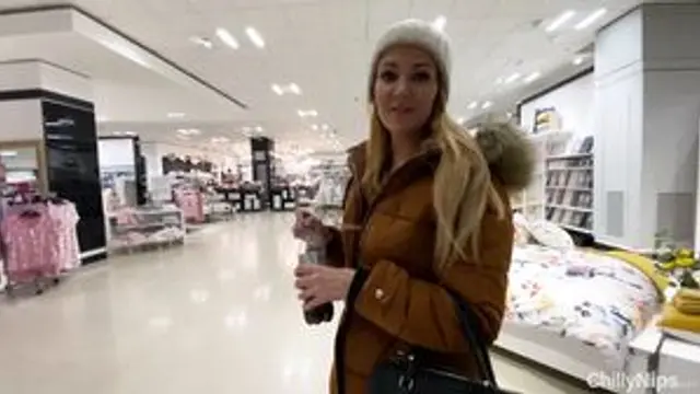 British MILF Shows Big Tits & Vag In Department Store