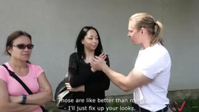 Take Van - Sad brunette celebrating life and fuck stran