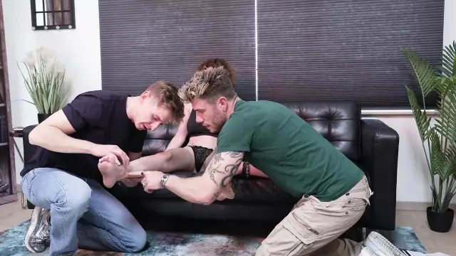 Threesome with French Girl with Huge Tits