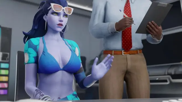 Widowmaker Airport Adventure BBC Before Summer Vacation Overwatch Porn