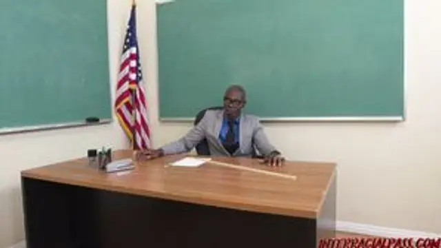 Britney Light schoolgirl fucks BBC principal