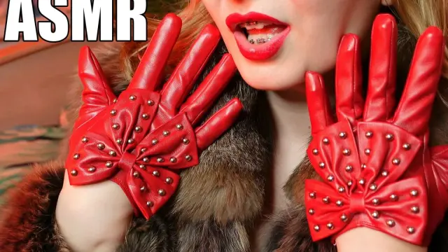 Sexy ASMR with red gloves
