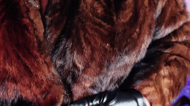 FUR FETISH video: beautiful Mistress tease and seduce. ASMR and JOI. Arya Grander.
