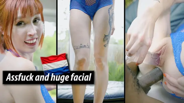 Assfuck and Mega Facial for the Super Horny Dutch Girl with the Longest Legs