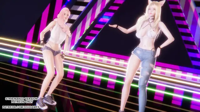 MMD NewJeans - Hype Boy - Ahri and Seraphine Sexy Kpop Dance League of Legends Hentai Uncensored 4K 60FPS