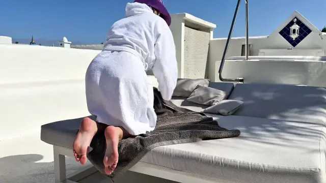 Rooftop Naked - Masturbation Under Cover Outdoors