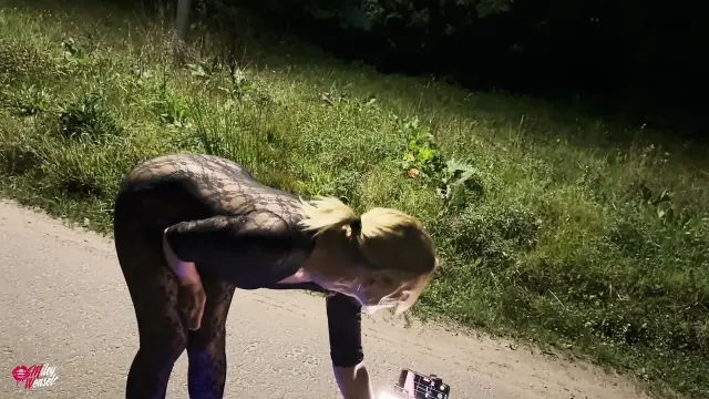 Cute Blonde Street Whore Lets Every Hole Get Fucked on the Street