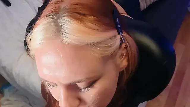 Deepthroat and Glove Handjob Quickie