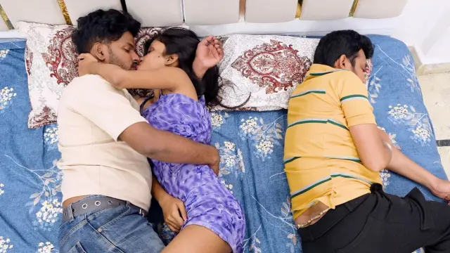 Indian Asian Desi Boyfriend  Hardcore Sex Fucking with Friend Young Beautiful Girl Licking his Big cock Fantasy Video